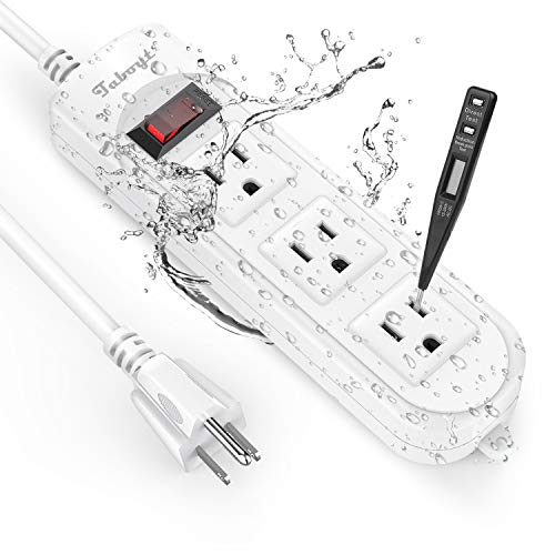 Outdoor Power Strip Waterproof Weatherproof White Surge Protector,3 AC