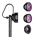 Vteyes Universal 3 in 1 Phone Camera Lens, Full Screen No Dark Circle, 198° Fisheye Lens + 150° Wide Angle Lens + 10X Macro Lens for iphone Samsung Most Android Smart Phones, Both front & Back Cameras