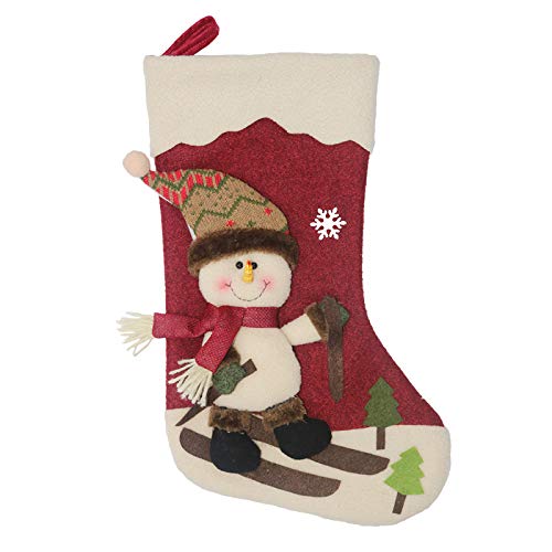 Chaussettes de Noël,Xmas Sac Cadeau 3pcs,Père Noël,Bonhomme de Neige et Renne Grandes Bas de Noël(46 * 22cm),décoration Noel pour Arbre, cheminée, vitrine,Sac de Bonbons