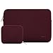 MOSISO Laptop Sleeve Compatible with MacBook Air 13 inch M3 A3113 M2 A2681 M1 A2337 A2179 A1932 / Pro 13 M2 M1 A2338 A2251 A2289 A2159 A1989 A1706 A1708, Neoprene Bag with Small Case, Wine Red