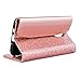 Samsung Galaxy J7 Refine Wallet Case,Galaxy J7 2018 /J7V J7 V 2nd Gen/J7 Star Wallet Case w/Screen Protector,CaseRoo [Kickstand] [Card Slots] [Wrist Strap] Glitter Cover w/Cosmetic Mirror-Rosegold
