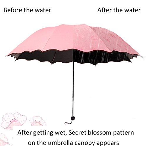 Uv protection umbrella (Magic Secret Blossom Sun Rain Parasol ) (3 pink)