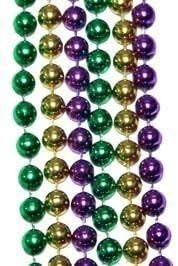 Bulk Mardi Gras Beads 33in 7mm in Purple, Green, Gold 60 Dozen (720) Necklaces