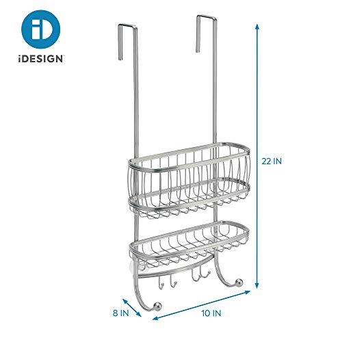 iDesign York Bathroom Over the Door Shower Caddy with Storage Baskets