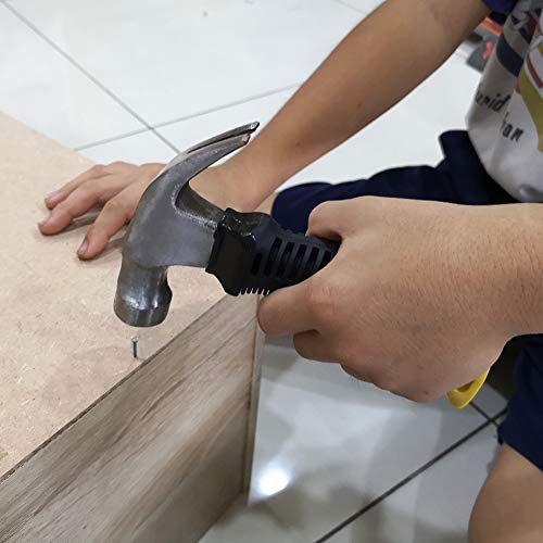 Small Hammer Stubby Claw Hammer - 8 Oz Mini Hammer With Magnetic Nail Holder Comfortable Soft and Short Handle Hammer Perfect Hand Tool Size for Small Light DIY Jobs for Women and Kids By NWPTR