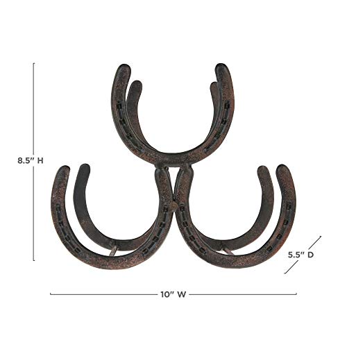 Foster-Rye-Horseshoe-Countertop-Metal-Wine-Rack-Cast-Iron-Wine-Bottle-Holder-Holds-3-Standard-Wine-Bottles-10-x-55-x-85