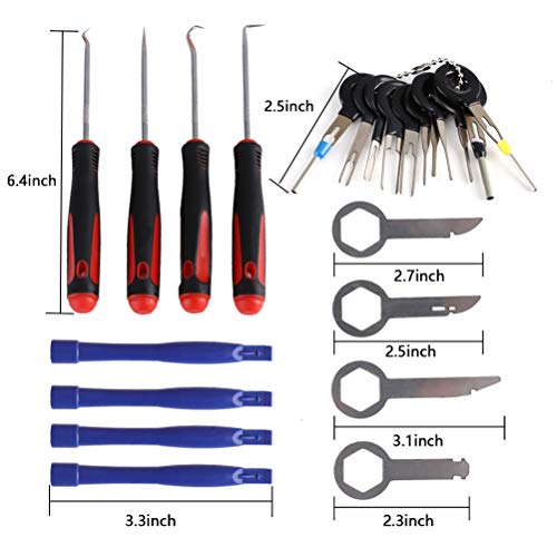 AUTDER 38 Pcs Body Repair Upholstery & Trim Tools Trim Removal Tool Kits Pry Kit Door Panel Tool Radio Repair Modification Pliers Fastener Remover with Storage Bag - Thumbnail 3