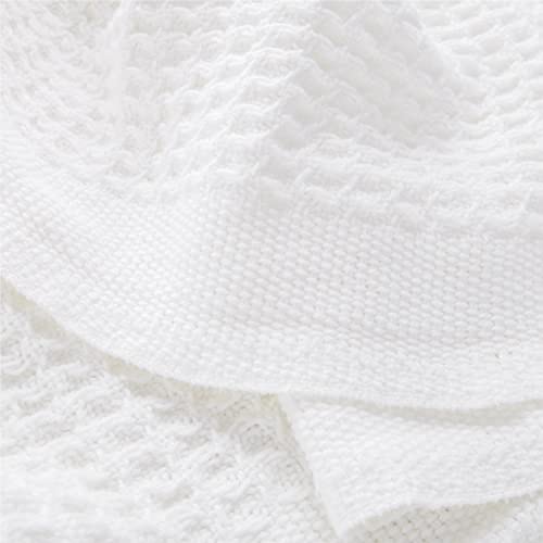 BEDSURE 100 Cotton Blankets Twin XL Size for Bed 405GSM Waffle Weave