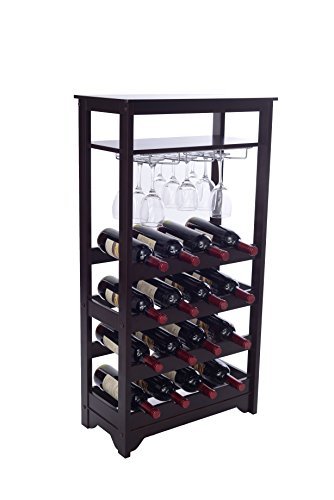 Click Here to See More Images Merry Products 16-Bottle Wine Rack, Espresso
