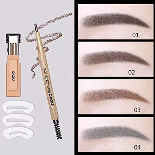 3D Waterproof Eyebrow Pencil, Waterproof Sweat-proof Smudge-proof Long Lasting Eyebrow Pencil Brow with Brush for Girls … (Light brown)