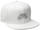 Nike Mens SB Icon Pro Snapback Hat White/Wolf Grey