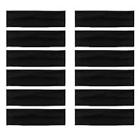 LIGONG 12PCS Stretch Elastic Yoga Cotton Headbands Wide Headband Sweatband for Running Yoga Fitness Fashion (Black)
