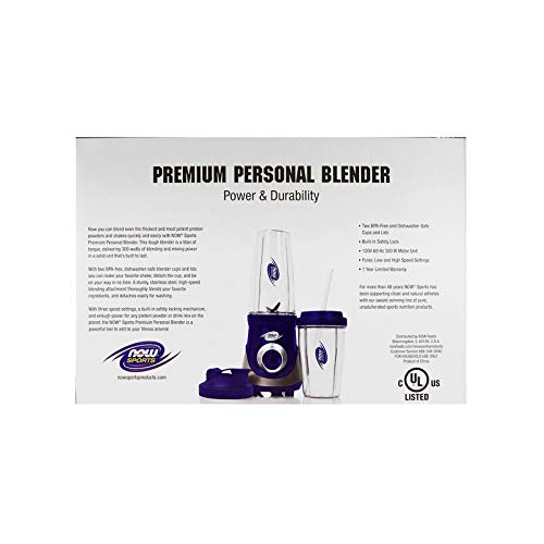 NOW Sports Nutrition, Personal Blender with Two BPAFree and DishwasherSafe Cups and Lids, 300