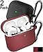 Penom Case for AirPods Pro Case Cover (2 Pack) (Black&Wine Red)