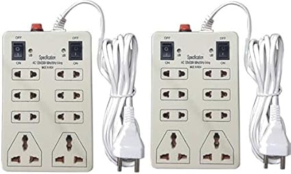 Madhram Combo of Mini Strip Extension Board with Multi Plug Points for Every Basic Need at Home , Cord with Led Indicator and Universal Socket