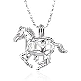 LGSY 5Pcs Silver Plated Horse Cage Pendants for Pearl, Cages for DIY Jewelry Making