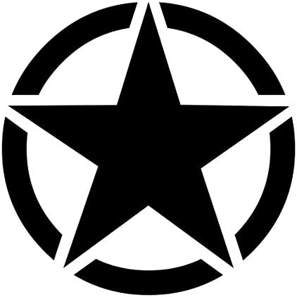Wild Dingos LLC Army Circle Star 12" Military Wiliys Restoration Vinyl Decal Sticker Black