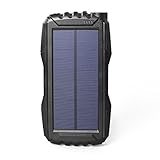 Soluser 25000mAh Portale Solar Power Bank Shockproof/Dustproof 2.1A USB Output Battery Bank, Outdoor Solar Charger Phone External Battery Chargers with Strong LED Light for cellphones