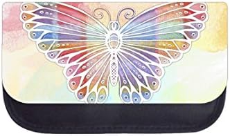 Watercolor Butterfly - Girls Black Pencil Case - Pencil Bag