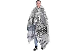 2 Pack Emergency Blankets Mylar Thermal Blanket of Gigantic Space Blanket Survival Blankets Camping Gear,First Aid (Silver Bo