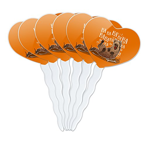 Laughing Hyena Heart Love Cupcake Picks Toppers Decoration Set of 6