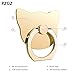 PZOZ Cell Phone Finger Ring Movie Grip Universal Smartphone Dock Car Mount/Sticky Stand/Holder/Kickstand for iPhone 7 6 Plus--Cat (Metal Gold)