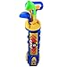 YMCtoys Deluxe Kid's Happy Golfer Toy Golf Set w/ 3 Golf Balls, 3 Types of Clubs, 2 Practice Holes, Perfect Golf Set for Children (Colors May Vary)