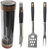 Makimy 3-Piece BBQ Tool Set - Gift Box - Best Value Grill Accessories Professional-Grade Heavy Duty Extra Strong Stainless-Steel With Non-Slip Handles On Amazon