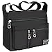 Crossbody Bag,Womens Travel Black Water Resistant Nylon with Multiple Zippered Bag by ZYSUN