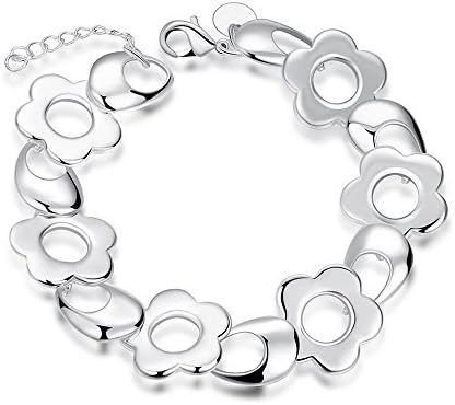 Women Fashion Charms Jewelry Plate With Silver Popular Botany Cable Chain Bracelets