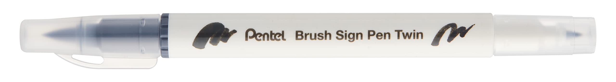 Pentel Brush Sign Pen Twin Tip Light Grey - Pack of 10