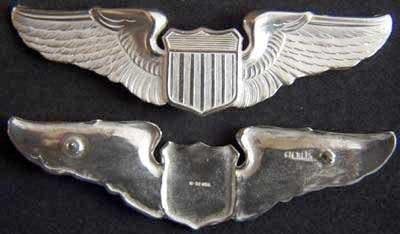 USAF Pilot Wing Sterling Silver - 3" for Class A Uniform; P-1680