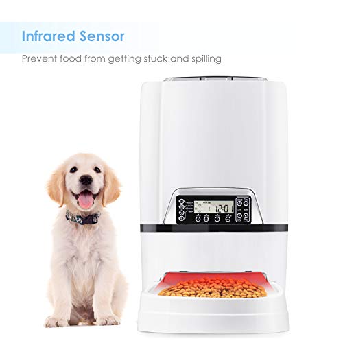 amzdeal Automatic Cat Feeder 6L Pet Feeder Dog Food Dispenser with Time