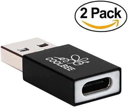 Type C to USB 3.0 Adapter[Pack of 2 ], Coolbee USB-C (Type C) Female to Type A USB 3.0 Male Converter Connector Adapter for USB C to USB Cable / Type C Devices - Black