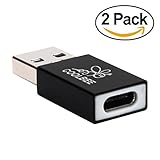 Type C to USB 3.0 Adapter[Pack of 2 ], Coolbee USB-C (Type C) Female to Type A USB 3.0 Male Converter Connector Adapter for USB C to USB Cable / Type C Devices - Black