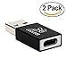 Type C to USB 3.0 Adapter[Pack of 2 ], Coolbee USB-C (Type C) Female to Type A USB 3.0 Male Converter Connector Adapter for USB C to USB Cable / Type C Devices - Black
