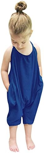 Darkyazi Baby Cute Summer Jumpsuits for Girls Kids Backless Harem Strap Romper Jumpsuit Toddler Pants Size 2-8Y