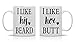 I Like His Beard, I Like Her Butt Couples Mug - Funny Couple Mug - (2) 11OZ Coffee Mug - Funny Mug Set - Mugs For boyfriend and Girlfriend and Husband and wife - By AW Fashions