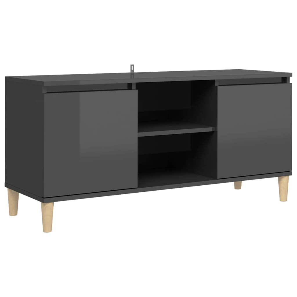 vidaXL-Mueble-de-TV-con-Patas-Soporte-Mobiliario-Aparador-Estante-Salon-Sala-de-Estar-Dormitorio-Decoracion-Gris