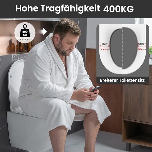 Casta Diva Suspended WC without Rinsing Edge, 360° Superspin Wall Toilet, UF Bowl, Completely Closed, Silent Soft-Close Seat, Dimensions 48.5 cm, Ideal for Bathroom and Guest Toilet