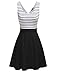 Omeya Womens Sexy Open Back Cocktail Slim Black White Striped Mini Dress (S, Black)