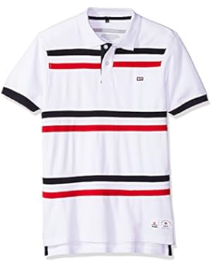 Men's Short Sleeve Stripe Polo Shirt