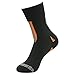 RANDY SUN Men's Athletic Crew Socks Boot Cushion Hiking Running Outdoor Cycling Sock Black Orange