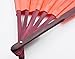 HONSHEN Folding Hand Fan Bamboo Blank Chinese Hand Fan Wedding Party Gift with Traditional Chinese Arts (red)13inch
