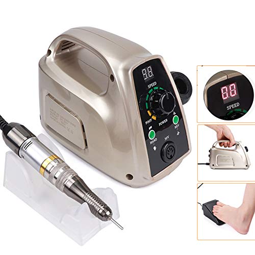 CHJJK 65W Electric Nail Drill 35000Rpm Manicure Machine Pedicure Tools Accessoires Drill Bits File Nail Art Equipment with LCD