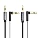 Besign 3.5mm Premium Auxiliary Audio Cable, Flat AUX Cable 90 Degree Right Angle for Headphones, iPods, iPhones, iPads, Home / Car Stereos and More (2-Pack)