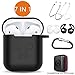 AirPods Case 7 in 1 Airpods Accessories Kits Protective Silicone Cover and Skin for Apple Airpods Charging Case with Airpods Ear Hook Grips/Airpods Staps/Airpods Clips/Skin/Tips/Grips Black Operatek﻿