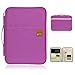 BTSKY Multi-functional A4 Document Bags Portfolio Organizer-Waterproof Travel Pouch Zippered Case for Pads, Notebooks, Pens, Documents (Purple)