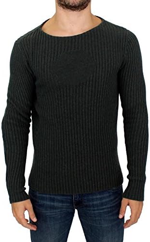 GF Ferre Gray Knitted Wool Blend Pullover Sweater