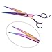 LILYS PET Professional PET DOG Grooming Coated Titanium scissors suit Cutting&Curved&Thinning shears (8.0 inches, Rainbow)…
